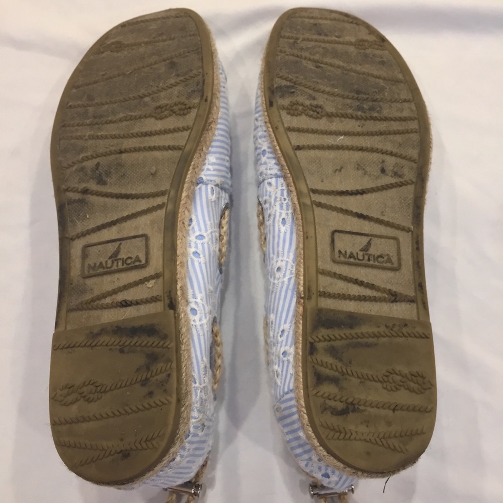 Nautica Blue & White Eyelet Espadrille Flats - Picture 8 of 8